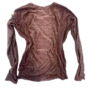 RBX Women's Medium Long Sleeve Athletic Top Heathered‎ Burgundy Workout Shirt